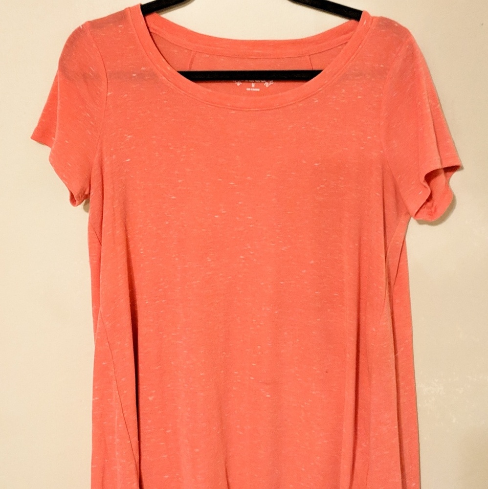 Coral High-Low Tee
